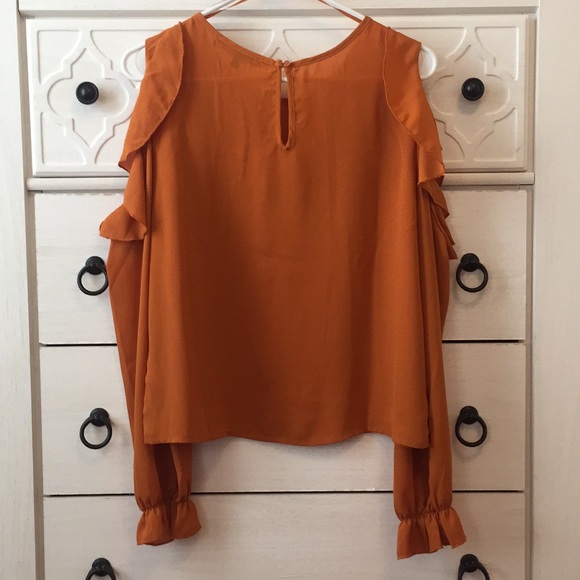Orange Cold Shoulder Top - Picture 2 of 2